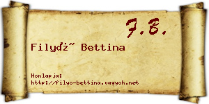 Filyó Bettina névjegykártya